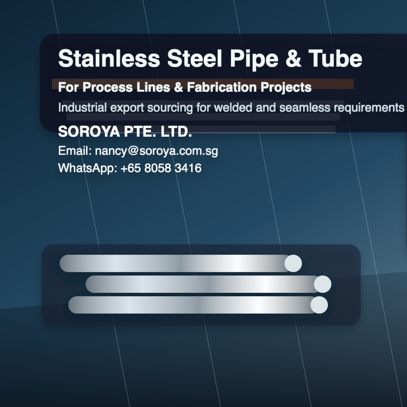 Industrial stainless steel pipe and tube bundles for process line and fabrication project sourcing