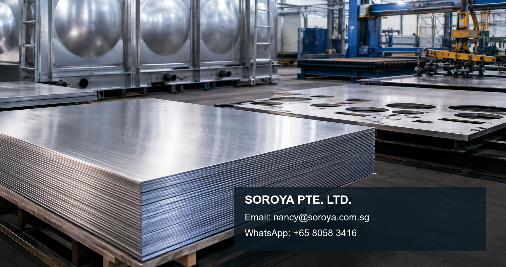 Industrial stainless steel plate prepared for water treatment and utility equipment fabrication