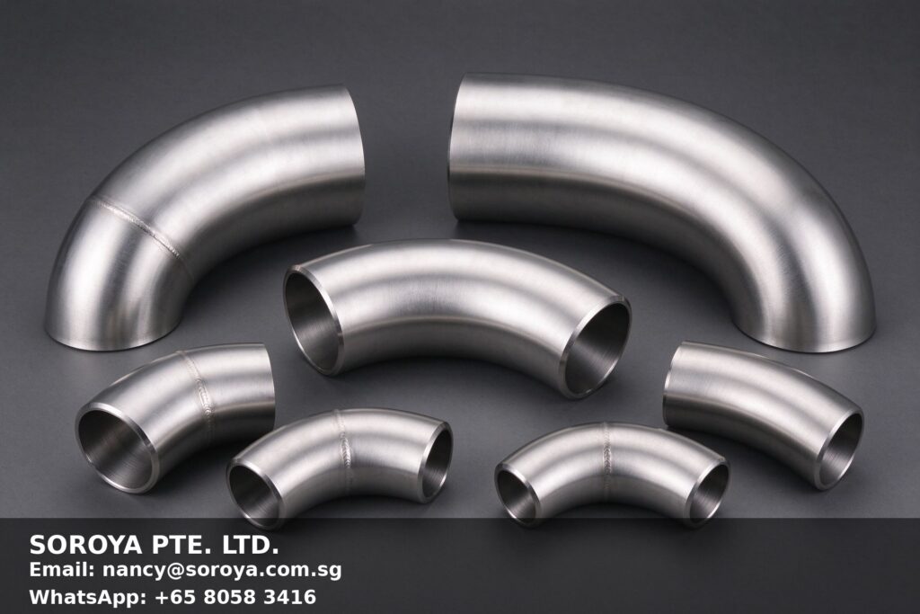 Stainless steel 90 degree long radius buttweld elbows in 304 and 316 grades